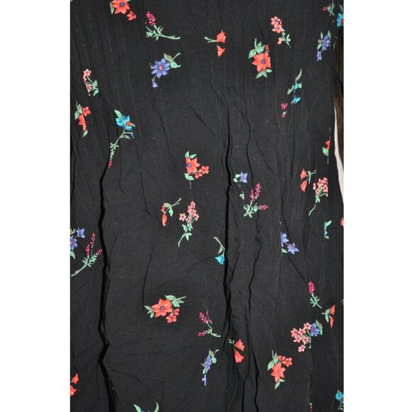 Old Navy womens black floral swing tunic dress size small long sleeve (3G) - Picture 2 of 9